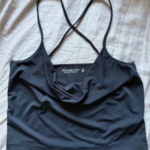 Abercrombie & Fitch Black Draped Cowl Halter Top